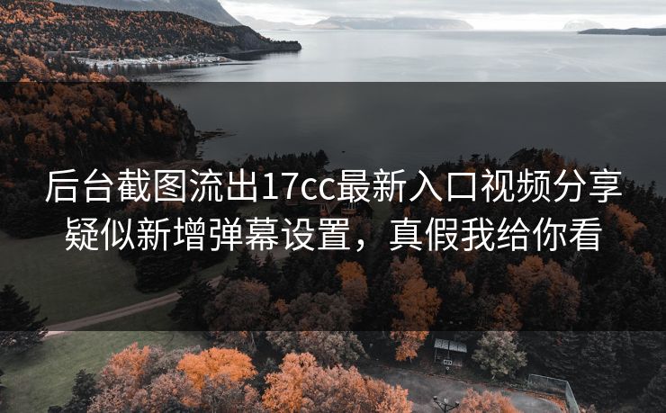 后台截图流出17cc最新入口视频分享疑似新增弹幕设置,真假我给你看